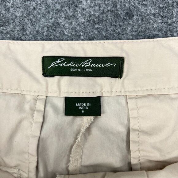 Eddie Bauer Khaki Skirt Womens 8 Snap Button Drawstring Cotton Nylon Outdoor - Picture 3 of 13
